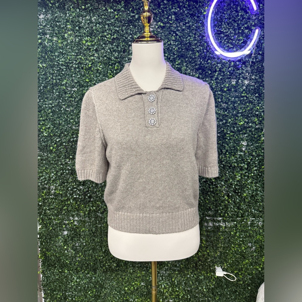Short Sleeve Polo Sweater